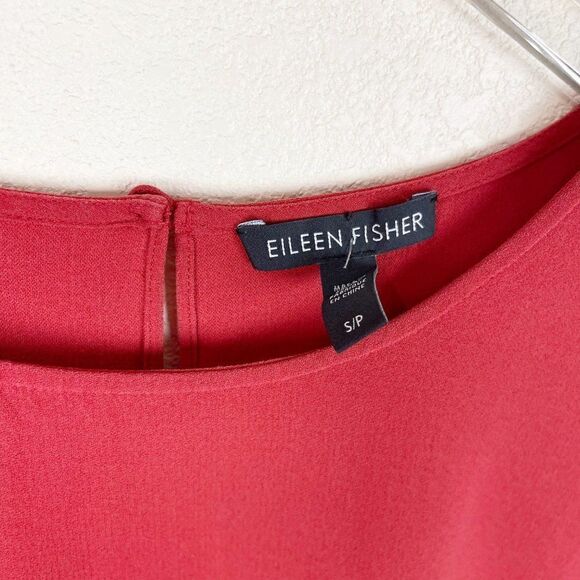 Eileen Fisher Burnt Orange Short Sleeve Silk Pop Over Blouse Top Small - Picture 5 of 7